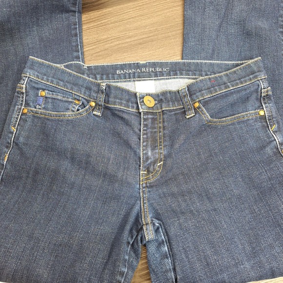 Banana Republic Men's Dark Resin Straight Bootcut Jeans Blue Denim Size 29Wx31L - Picture 3 of 6